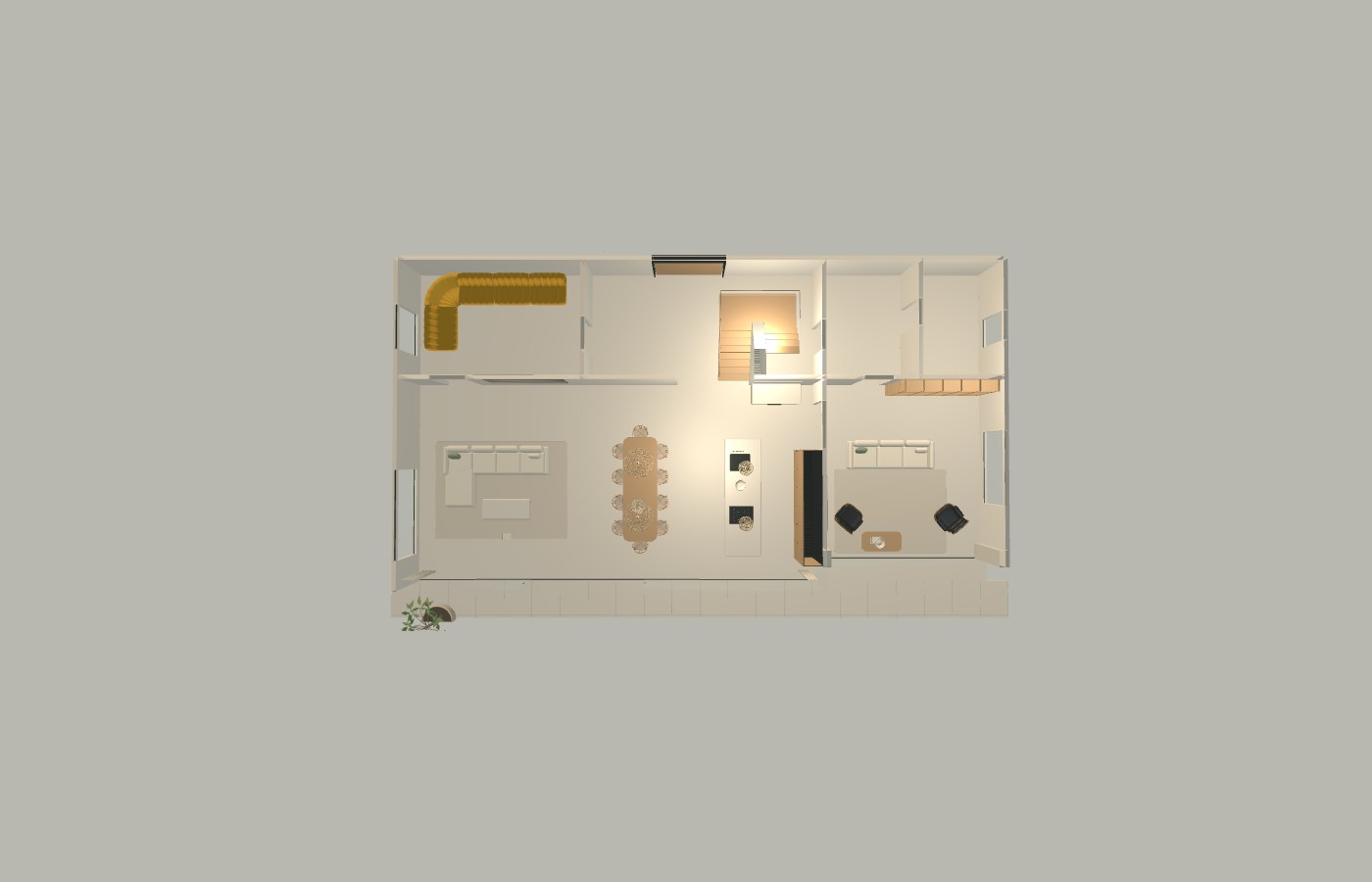 Ground-floor furnished cutaway